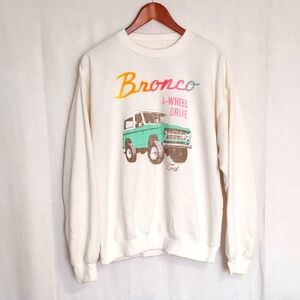 Ford Cream Sweatshirt with Multicolor Bronco Design
